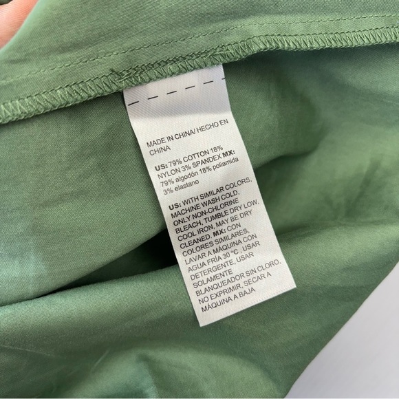 Chicos Shirt Dress w/ Pockets 3XL Women's Maxi Stretch Cotton Olive Green EUC - Picture 11 of 11